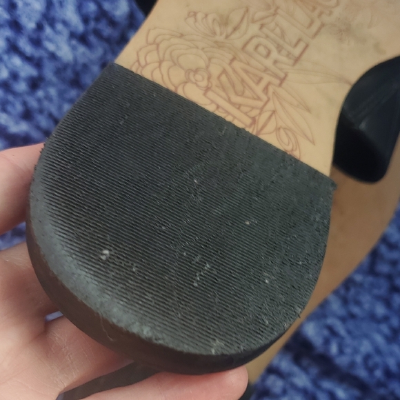 Karl Lagerfeld Elegant Black Slides Upper Leather Size 8.5 - Picture 10 of 16